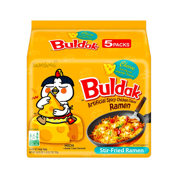 Samyang Buldak Ramen, Cheese Hot Chicken Flavor(5 Packs)