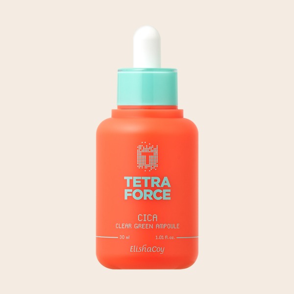 TETRAFORCE CICA Green Ampoule bottle for soothing skin care.