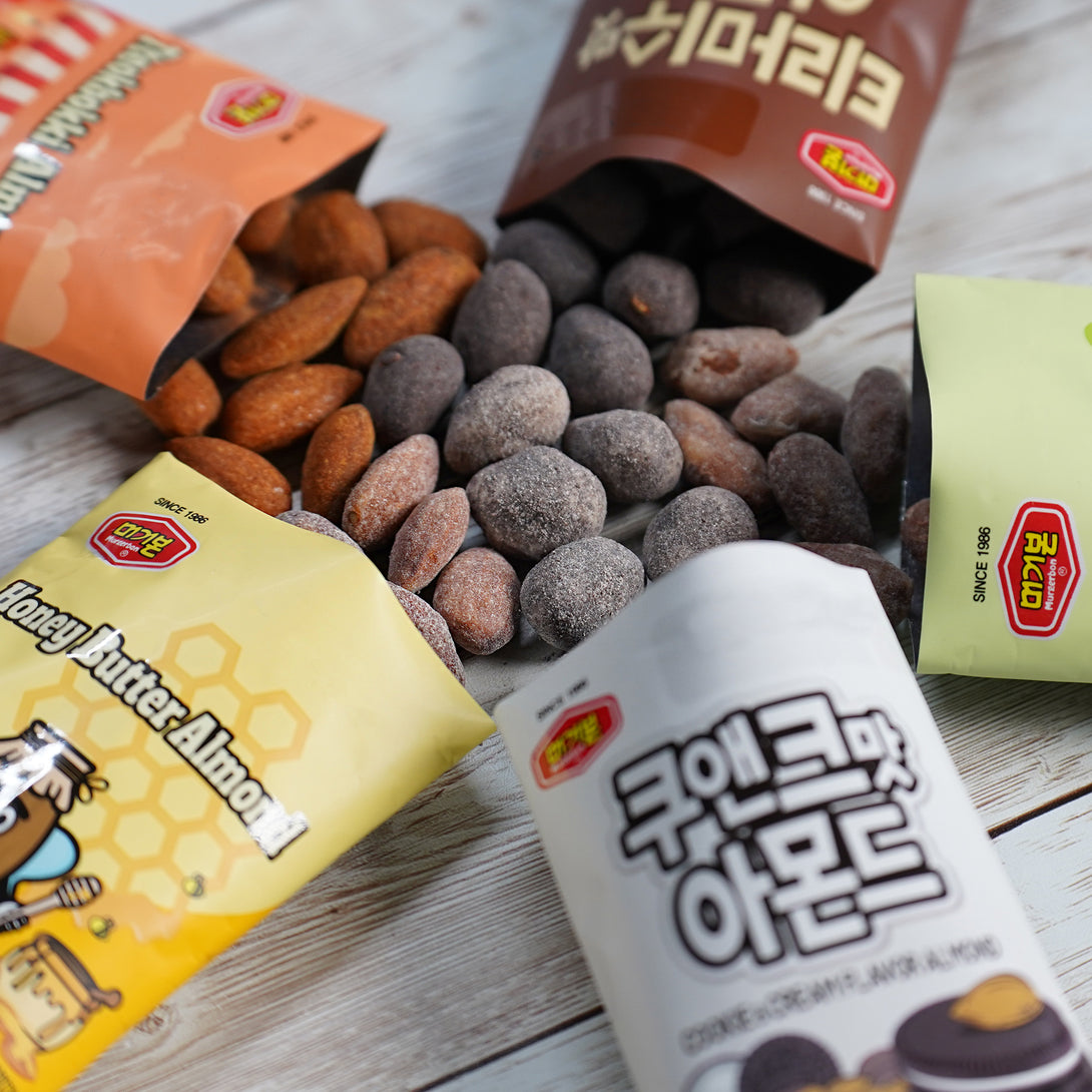 Almond 5 Variety 10 Pack Bundle (Honey Butter, Wasabi, Cookies & Cream, Tiramisu, Tteokbokki ) - DynaMart