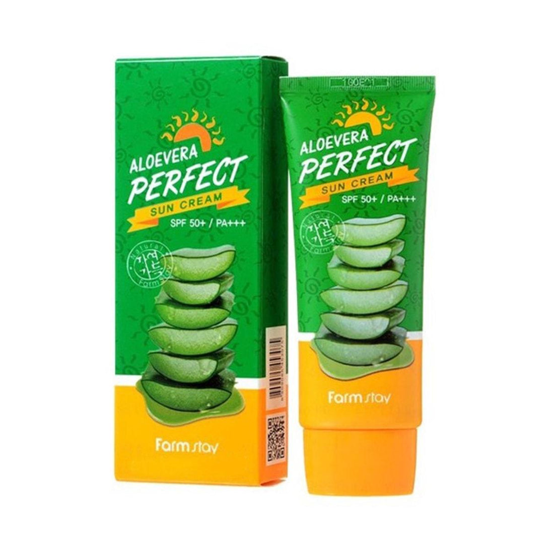 Aloe Vera Perfect Sun Cream SPF 50+ PA+++ 70g -Farm Stay- DynaMart