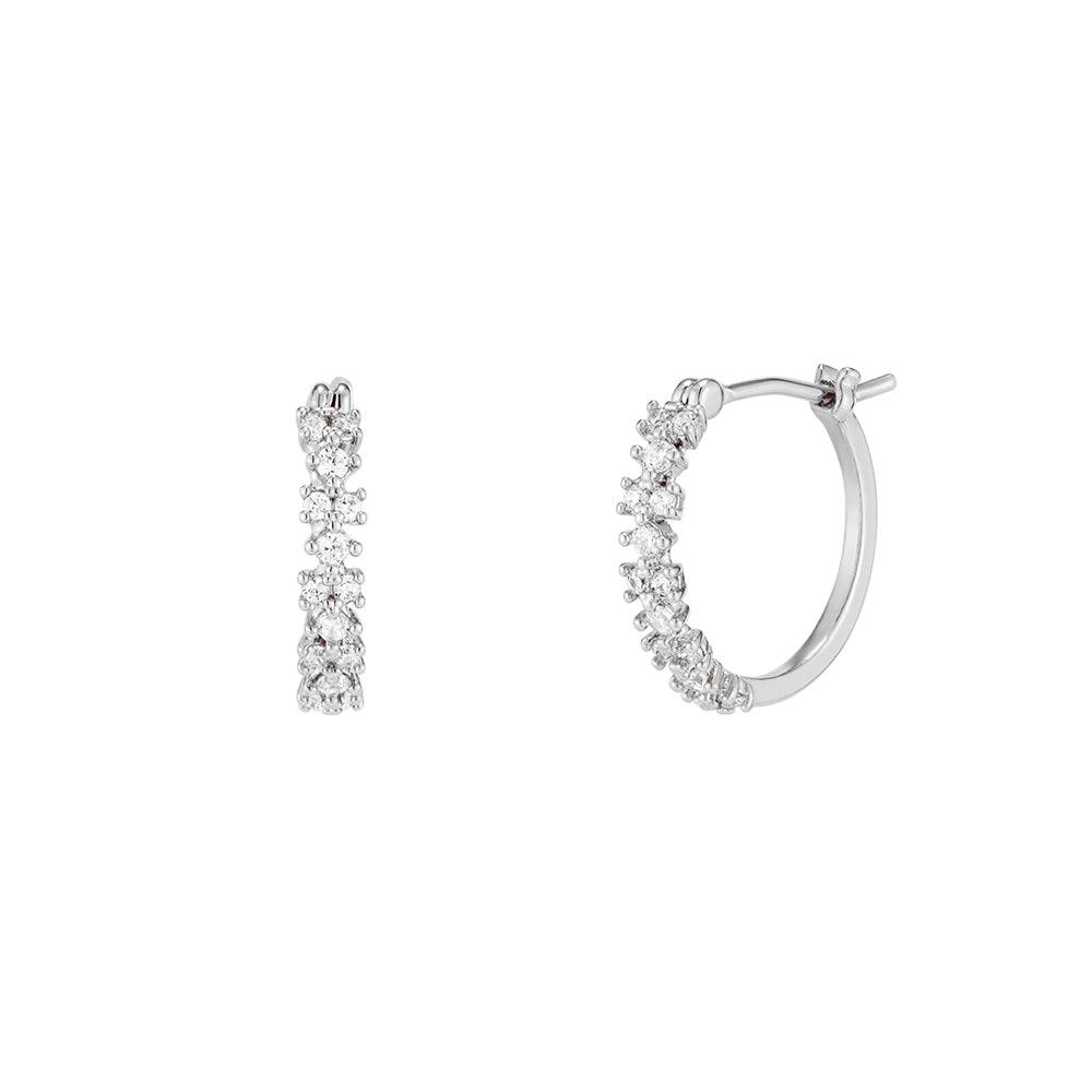 Aurora Hoop ring Earrings White -PAUL BRIAL- DynaMart