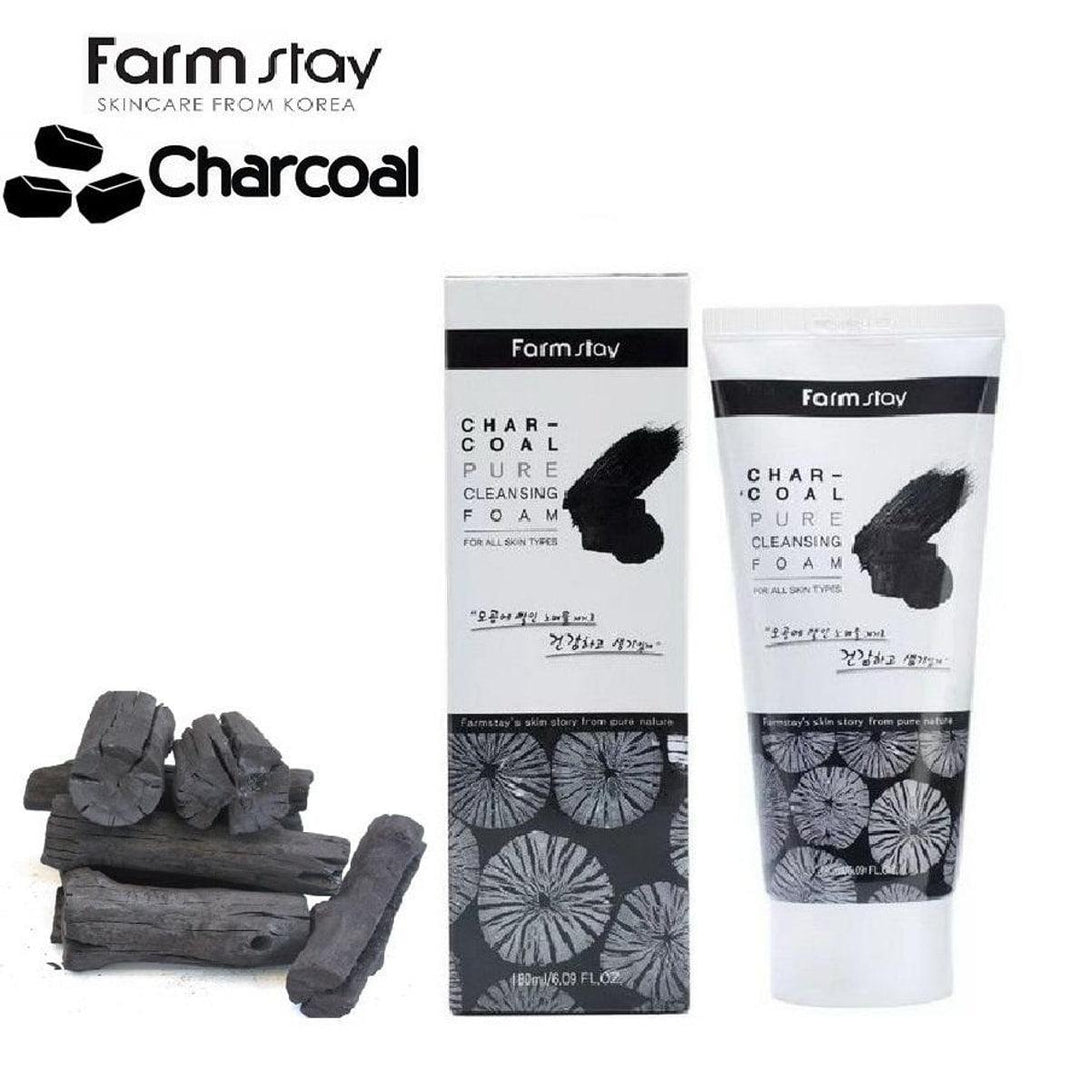 Charcoal Pure Cleansing Foam 180ml -Farm Stay- DynaMart