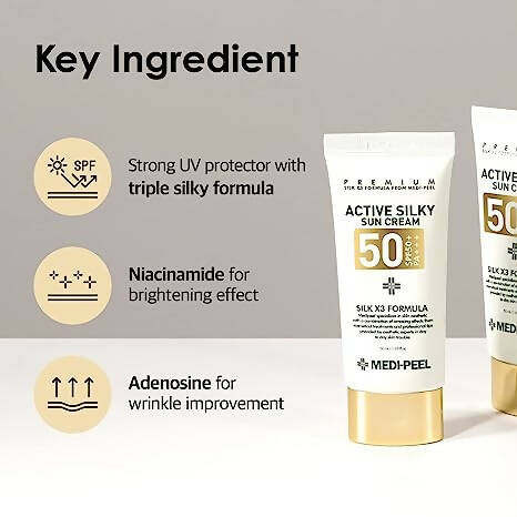 Medi-Peel Active Silky Sun Cream 50ml SPF 50+ PA +++ - DynaMart