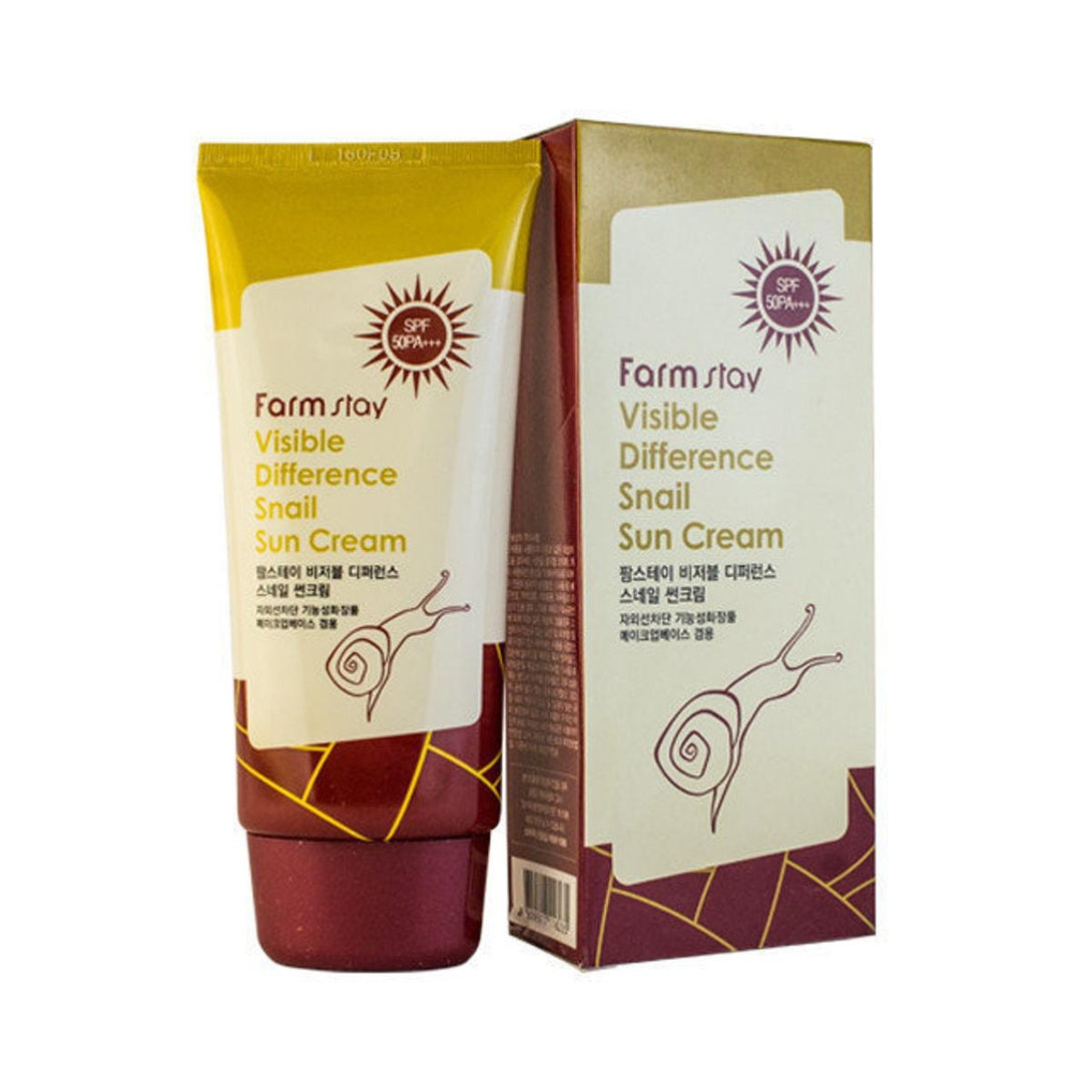 La Ferme Visible Difference Snail Sun Cream SPF50+ PA+++ 70g -Farm Stay- DynaMart