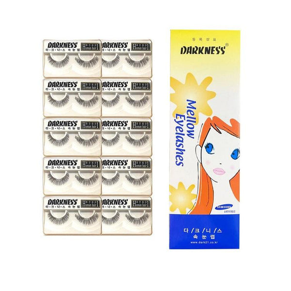Mellow Eyelashes Humanhair 10pair with 1 Glue for Free -Darkness- DynaMart