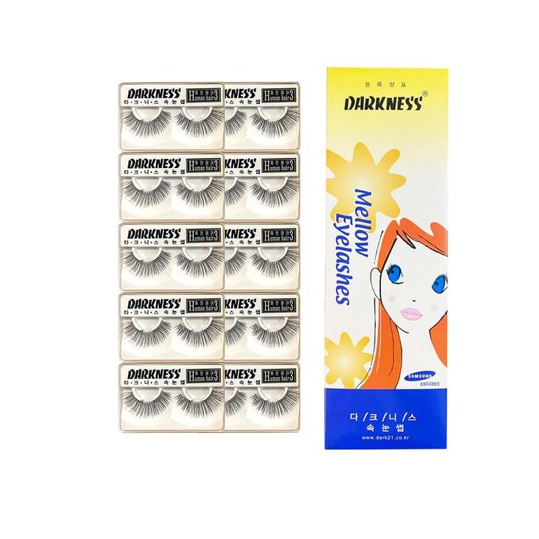 Mellow Eyelashes Humanhair 10pair with 1 Glue for Free -Darkness- DynaMart