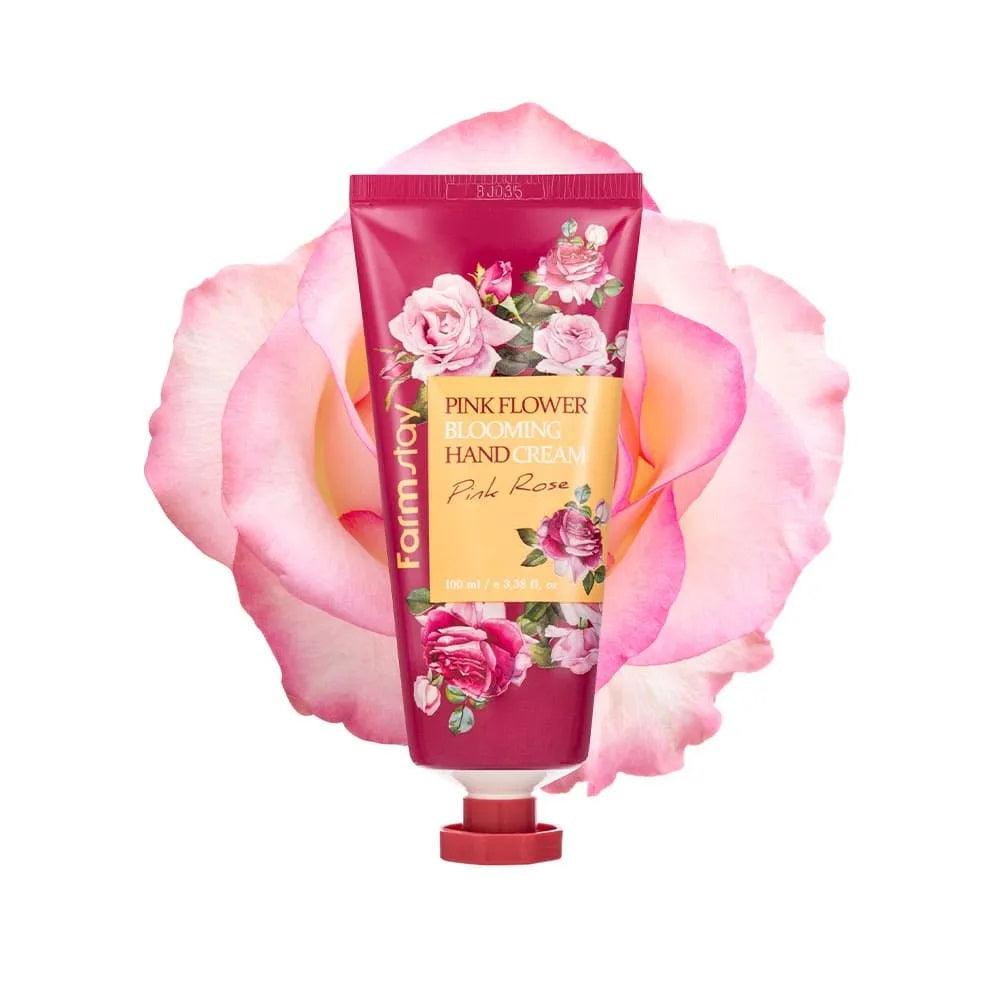 Pink Flower Blooming Hand Cream 2set Water lily / Pink rose 200ml -Farm Stay- DynaMart