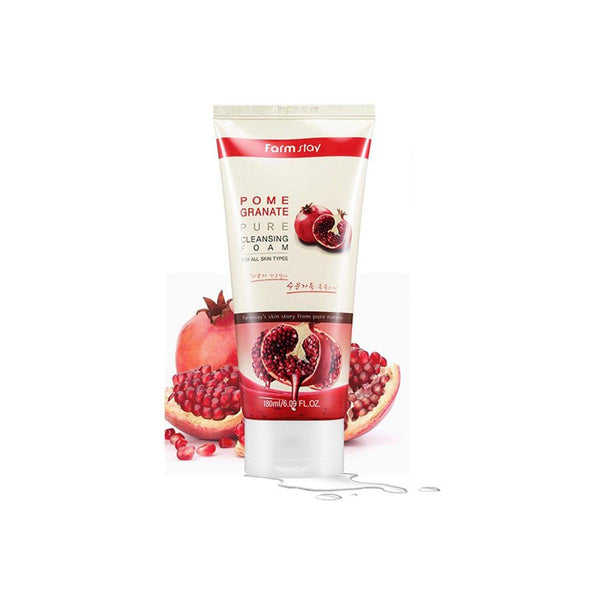 Pomegranate Pure Cleansing Foam For All Skin Types 180ml -Farm Stay- DynaMart