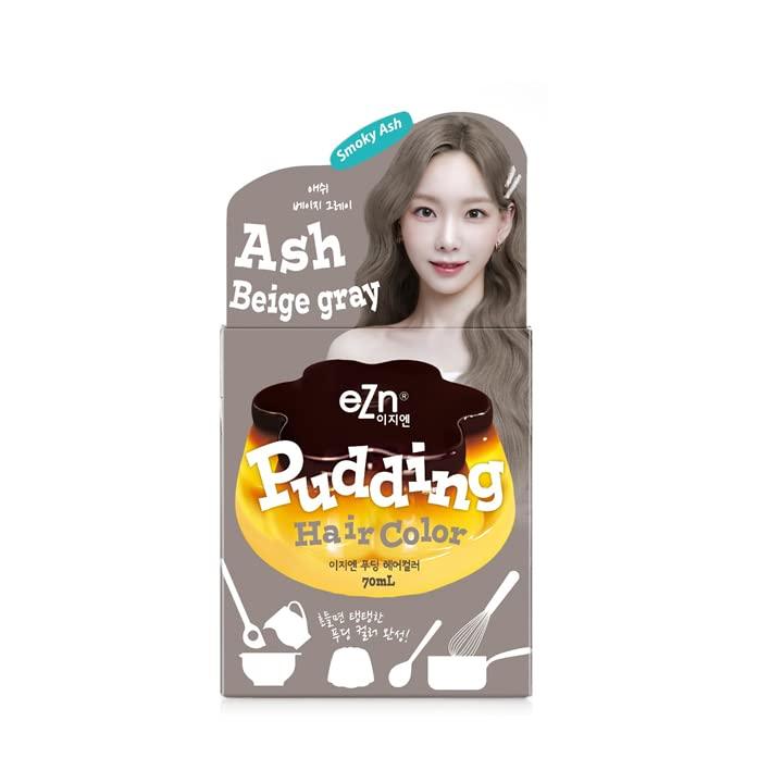 Shaking Pudding Hair Color #Ash Beige Gray (Colorant 70ml + Developer 70ml) -EZN- DynaMart