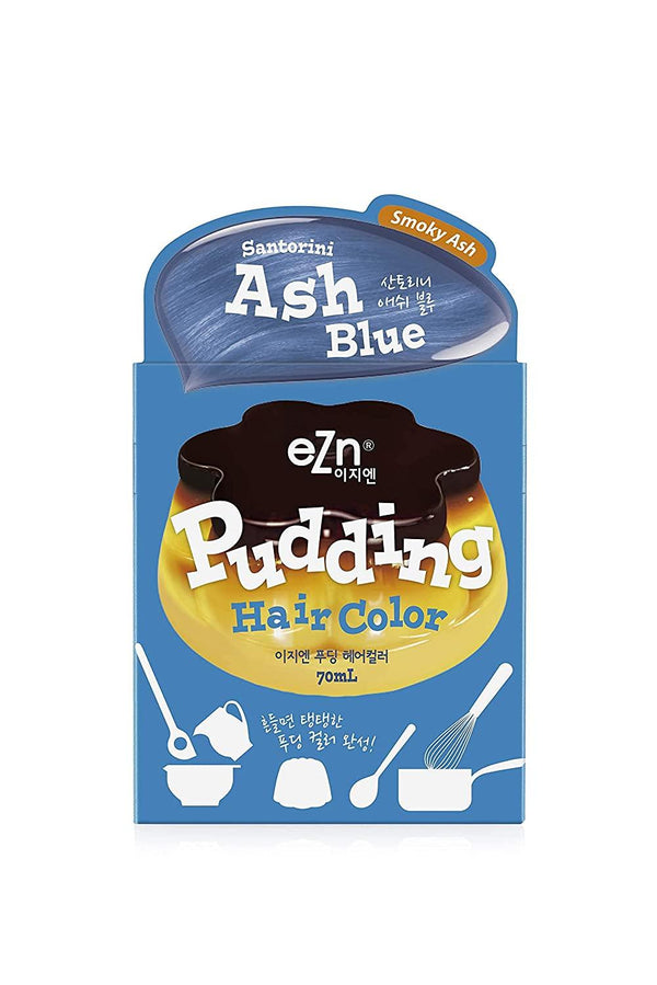 Shaking Pudding Hair Color #Ash Blue (Colorant 70ml + Developer 70ml) -EZN- DynaMart