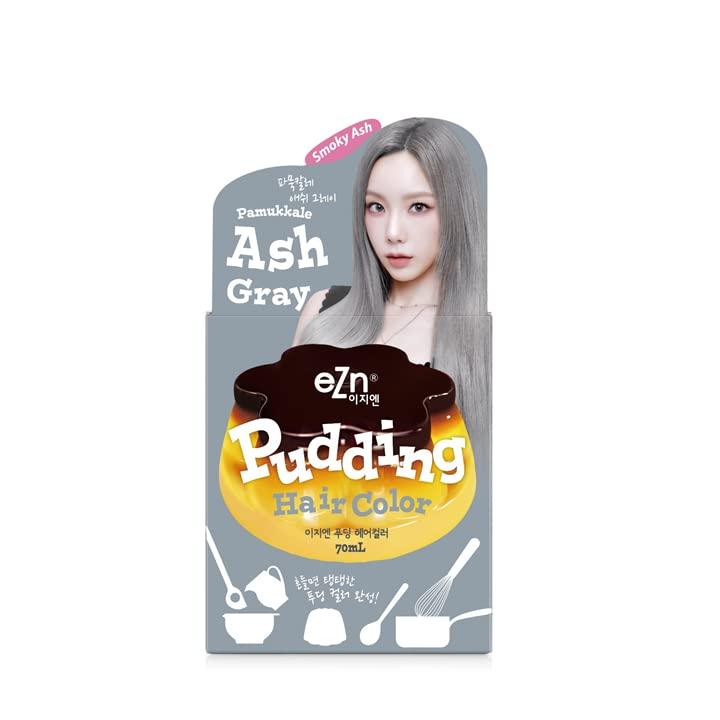 Shaking Pudding Hair Color #Ash Gray (Colorant 70ml + Developer 70ml) -EZN- DynaMart