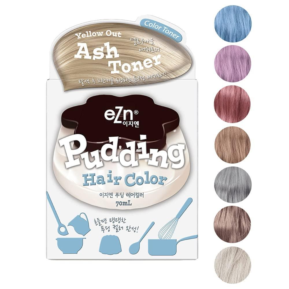 Shaking Pudding Hair Color #Ash Toner (Colorant 70ml + Developer 70ml) -EZN- DynaMart