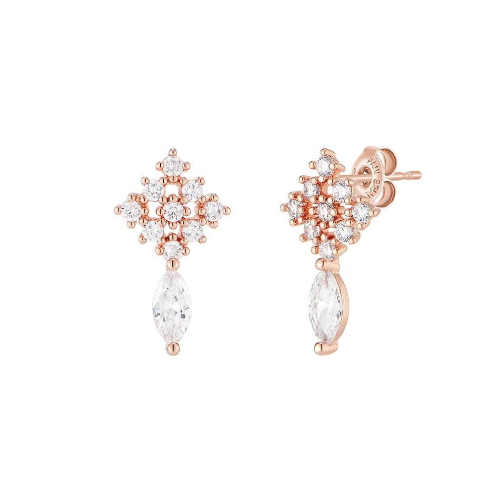 [Silver] Antique Duet Earrings Pink -PAUL BRIAL- DynaMart