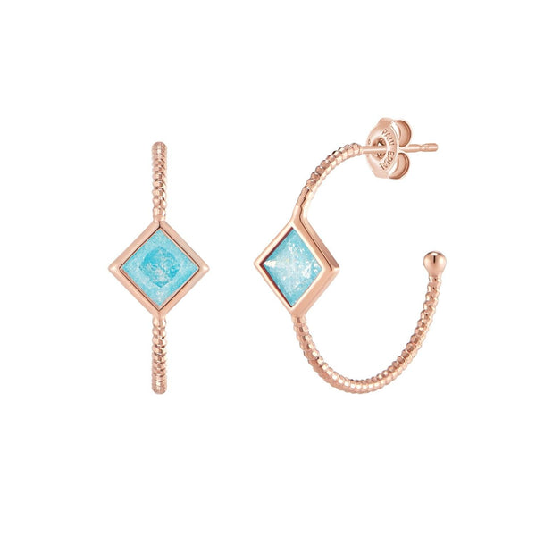 [Silver] Blue Princess Hoop Ring Earrings Pink -PAUL BRIAL- DynaMart