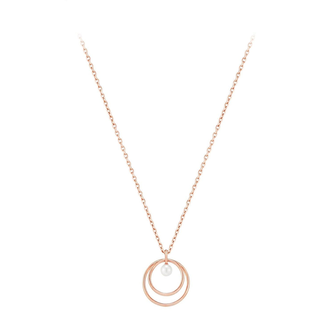 [Silver] Circle Necklace Pink -PAUL BRIAL- DynaMart