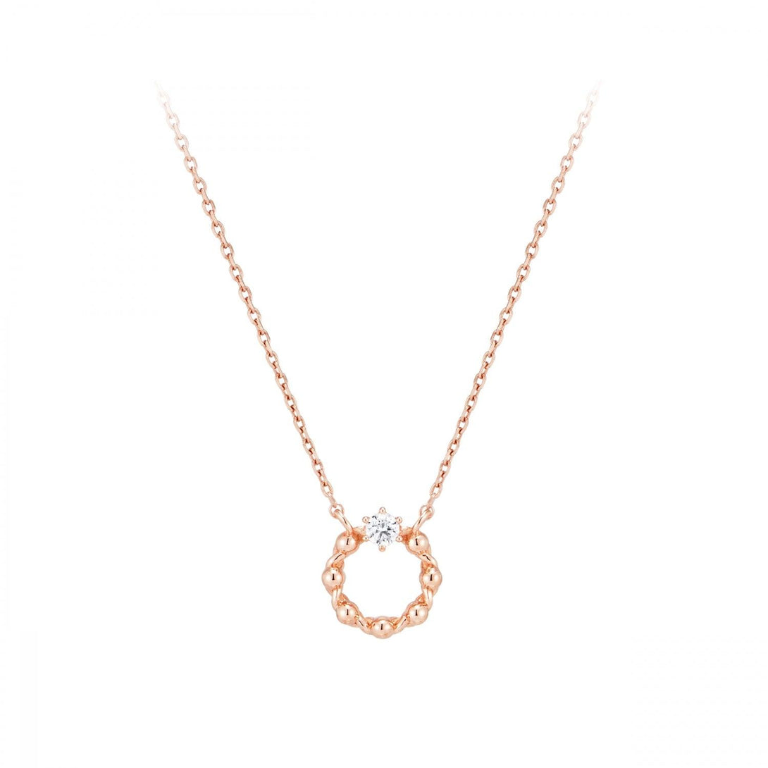 [Silver] Flowers Wreath Necklace Pink -PAUL BRIAL- DynaMart