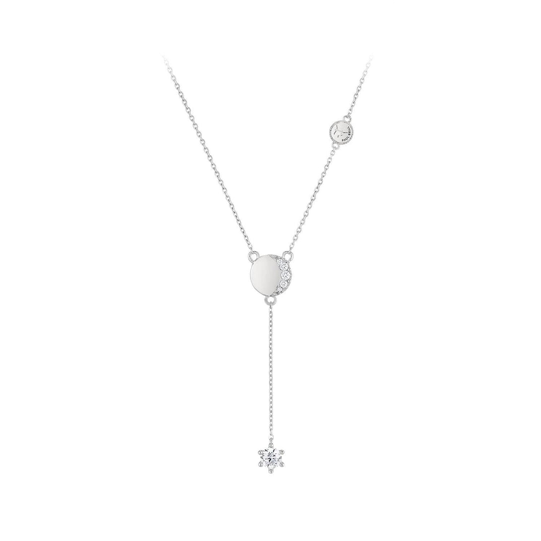 [Silver] Half Moon Necklace White -PAUL BRIAL- DynaMart