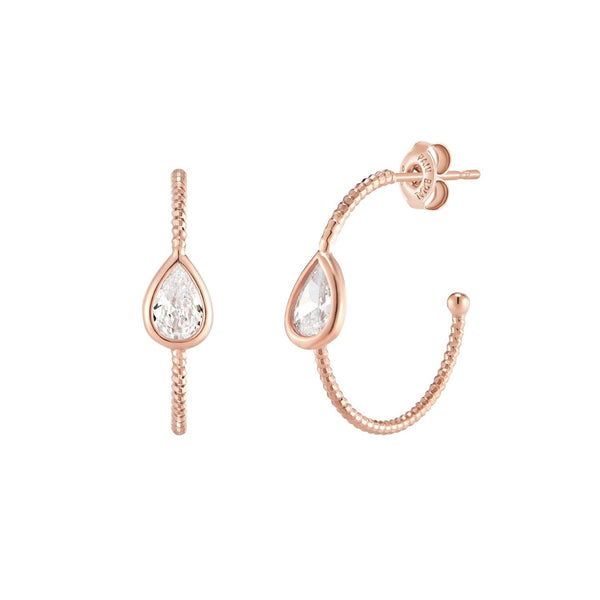 [Silver] Hoop Ring Earrings Pink -PAUL BRIAL- DynaMart