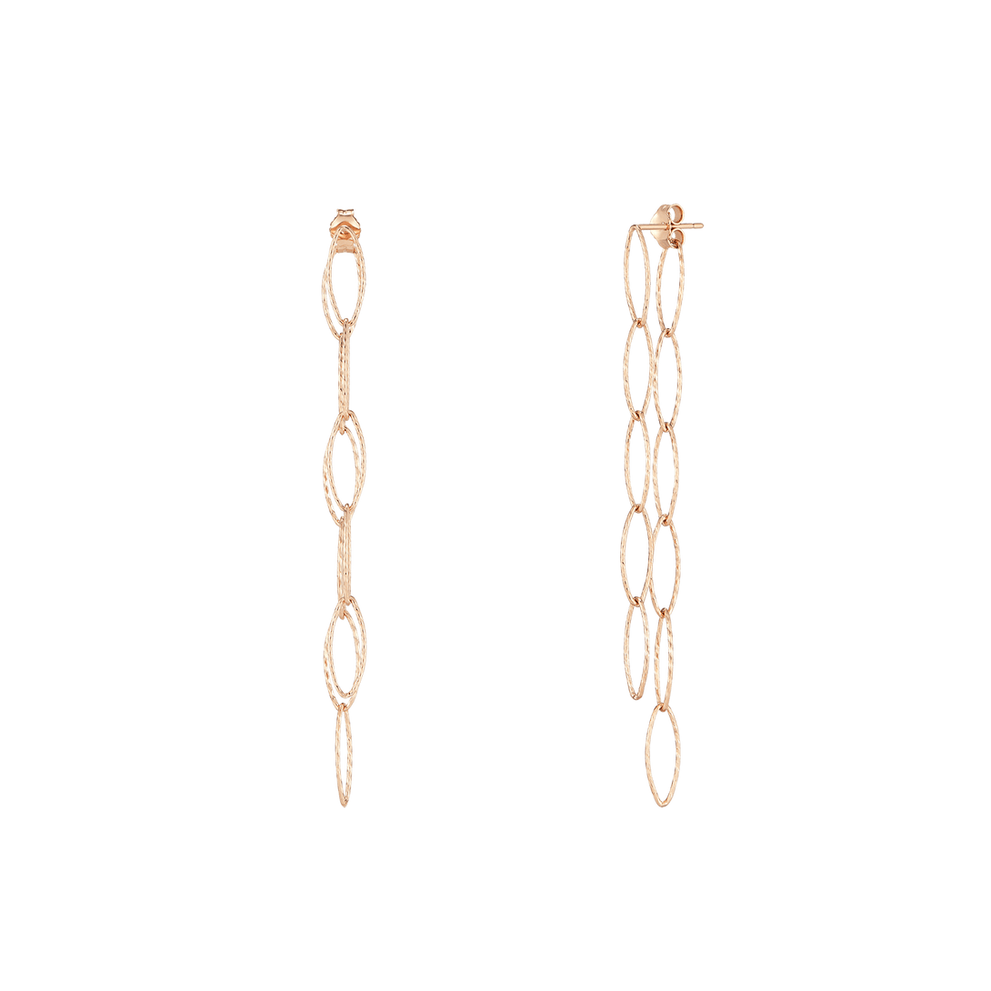 [Silver] Oval Two-Way Earrings Pink -PAUL BRIAL- DynaMart