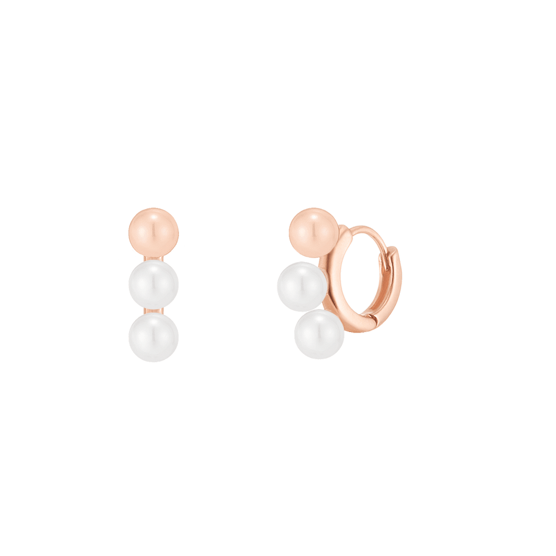 [Silver] Pearl Ball Earrings Pink -PAUL BRIAL- DynaMart