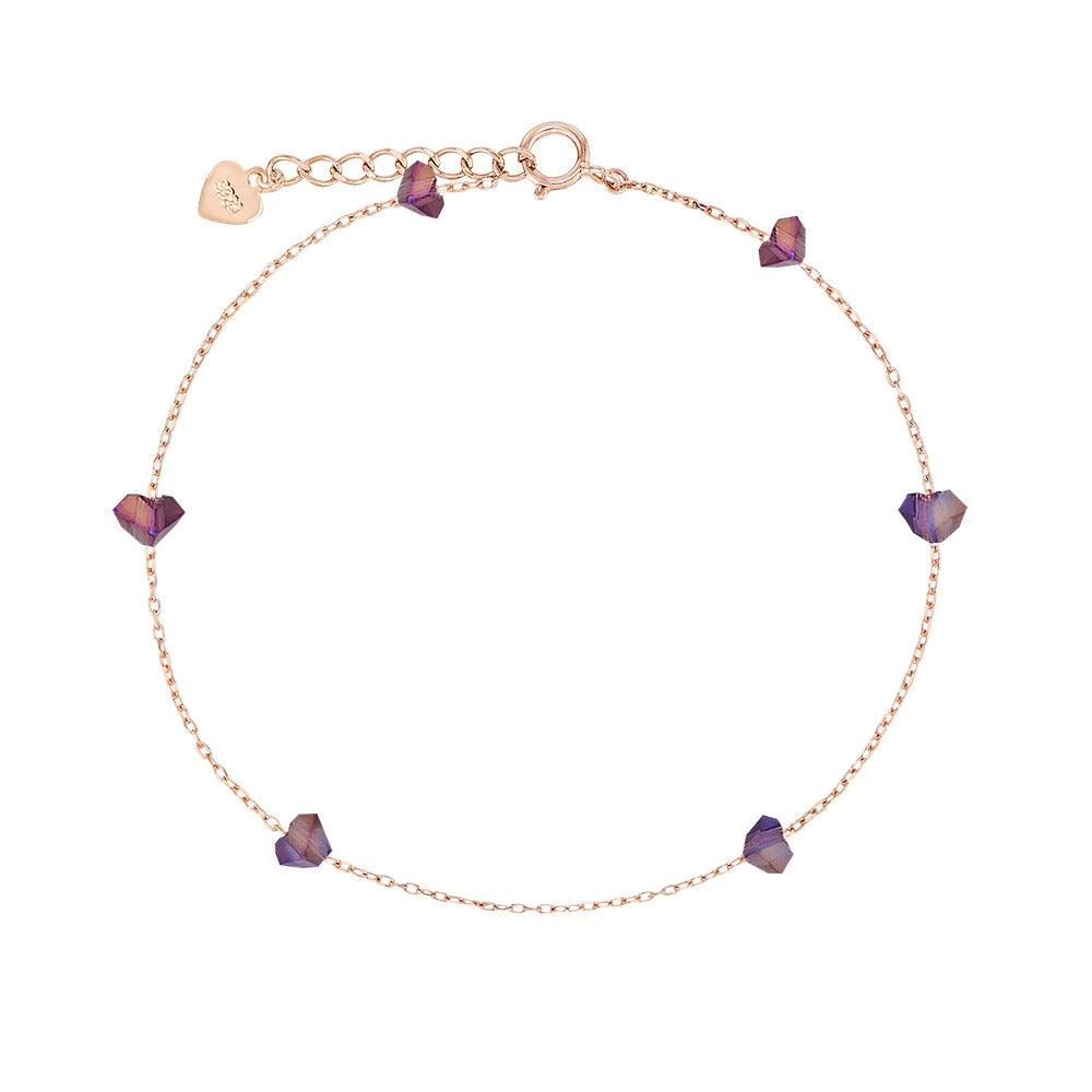 [Silver] Purple Stone Bracelet Pink -PAUL BRIAL- DynaMart
