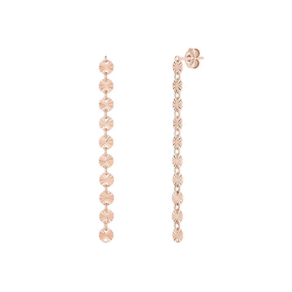 [Silver] Round Cutting Earrings Pink -PAUL BRIAL- DynaMart
