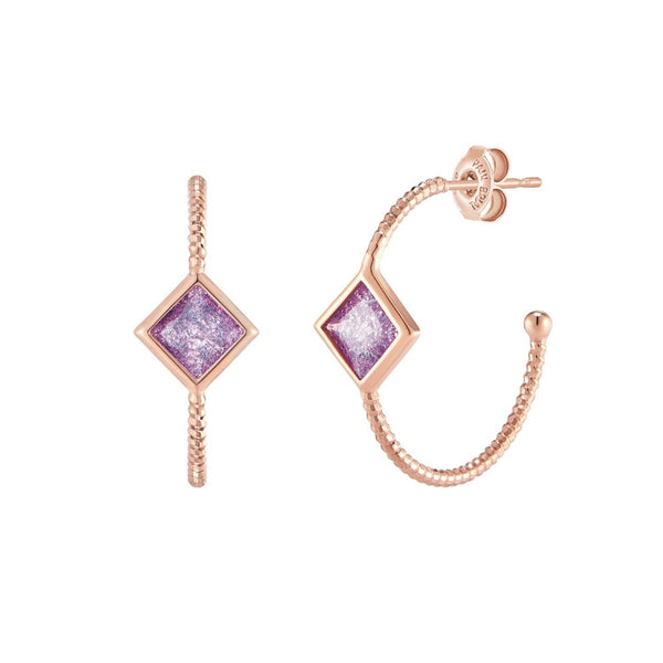 [Silver] Violet Princess Hoop Ring Earrings Pink -PAUL BRIAL- DynaMart
