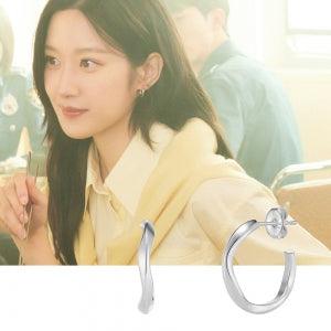 Wavy Earrings White -PAUL BRIAL- DynaMart